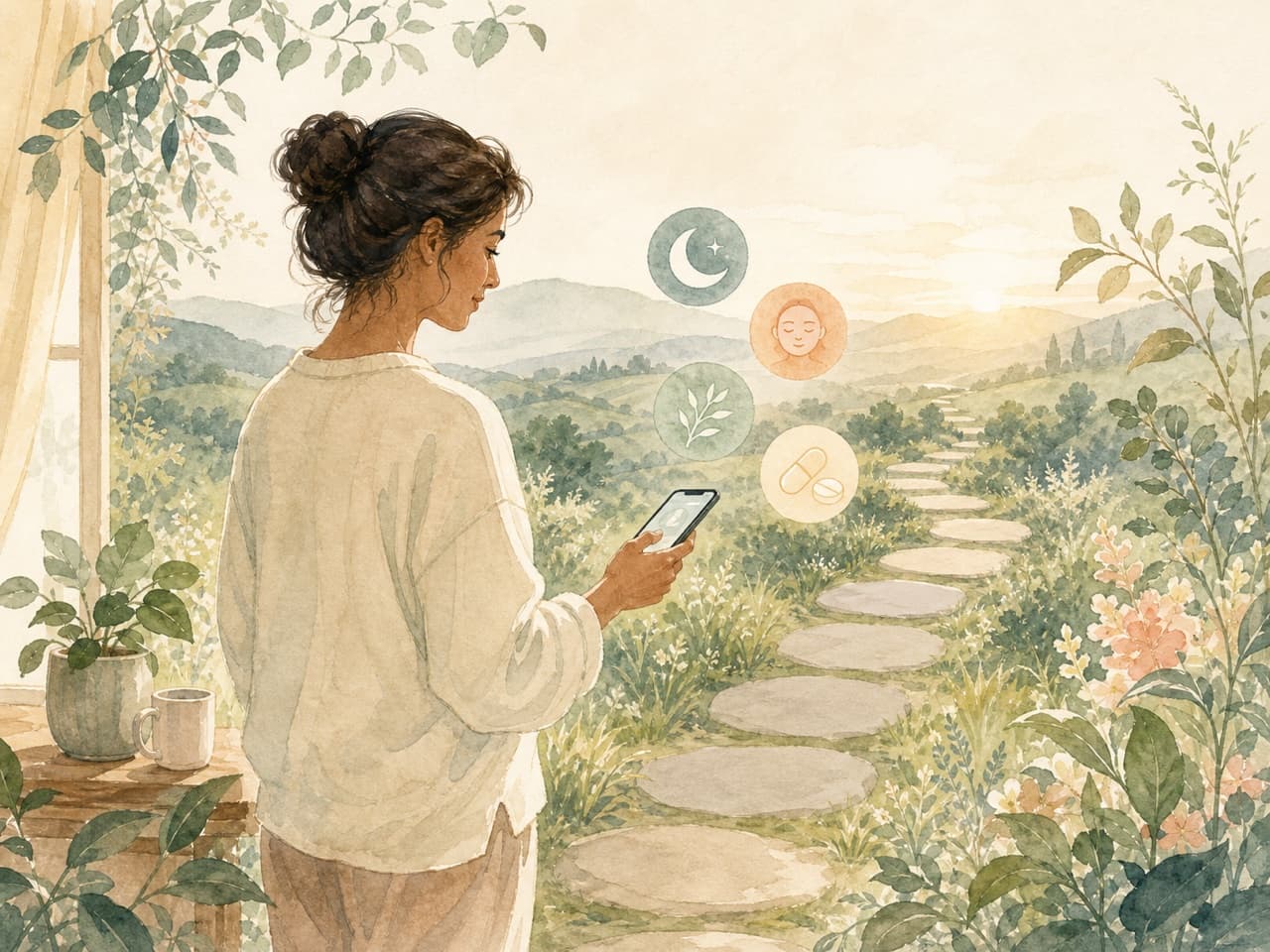 A patient returning to a simple morning check-in beside a forgiving garden path.